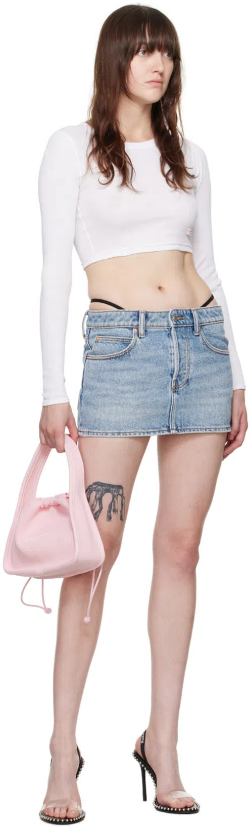 ALEXANDER WANG Leather Sandals With Metal Details In Black