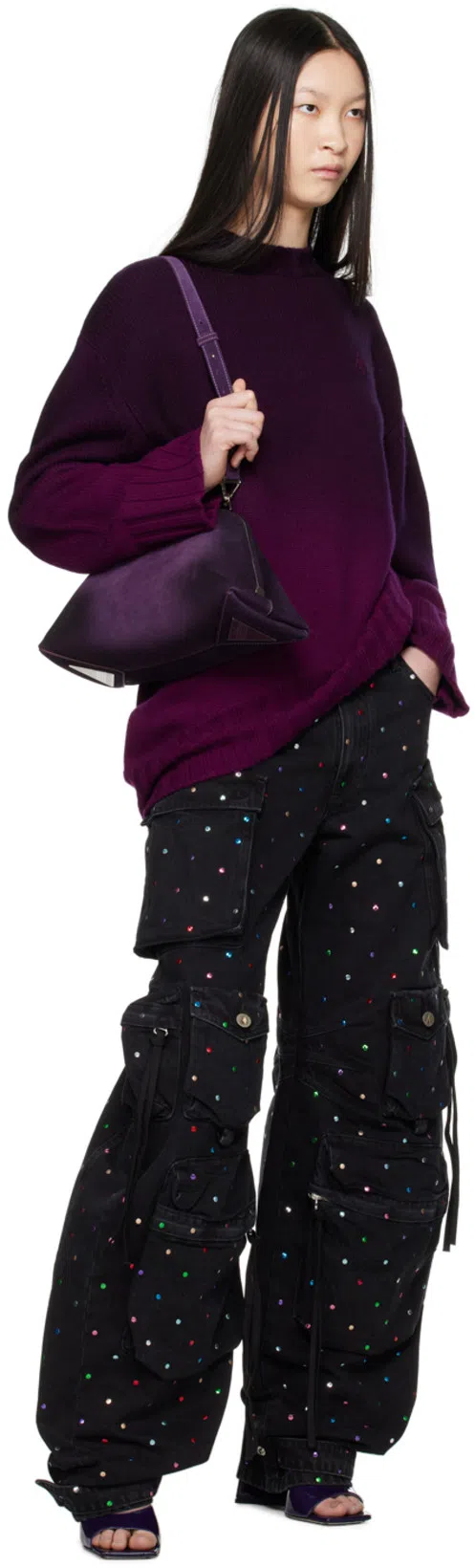 ATTICO Patent Leather Venus Mules With Statement Heel 9cm In Black