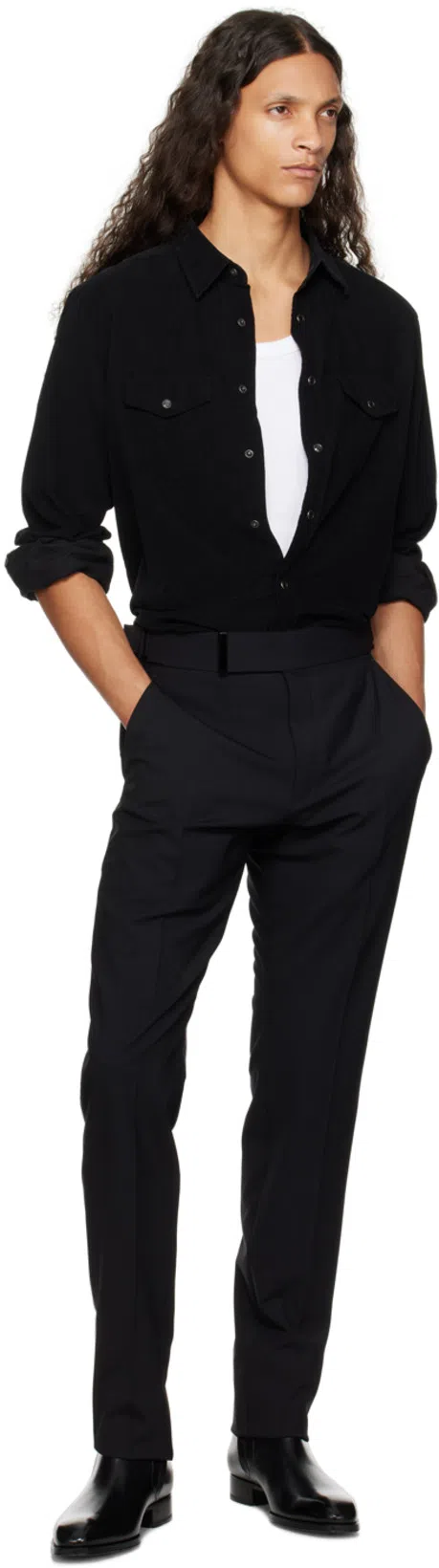 TOM FORD Mens White Crewneck Short-sleeve Cotton-blend Stretch-jersey T-shirt