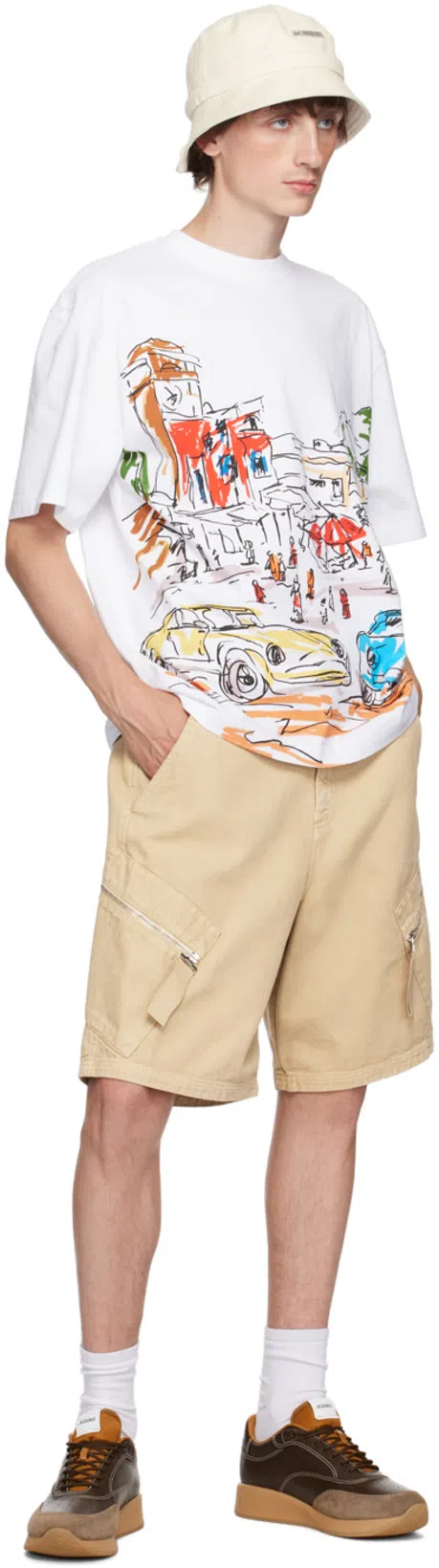 JACQUEMUS Marrone Shorts In Neutrals