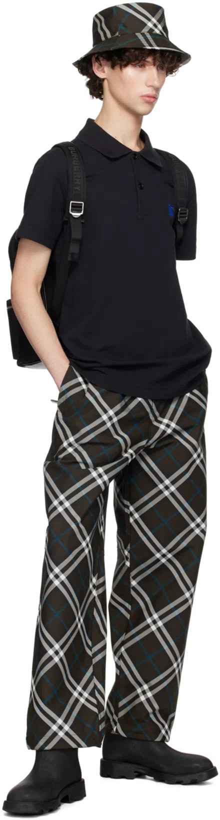 BURBERRY Nylon Trouser With Check Print In Multicolor