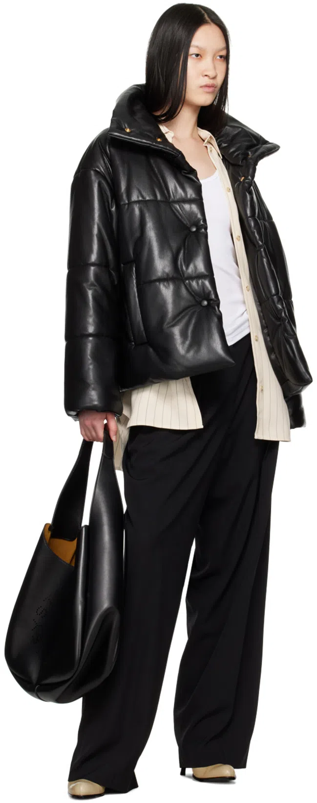 TOTÊME Toteme Striped Cotton Shirt In Beige