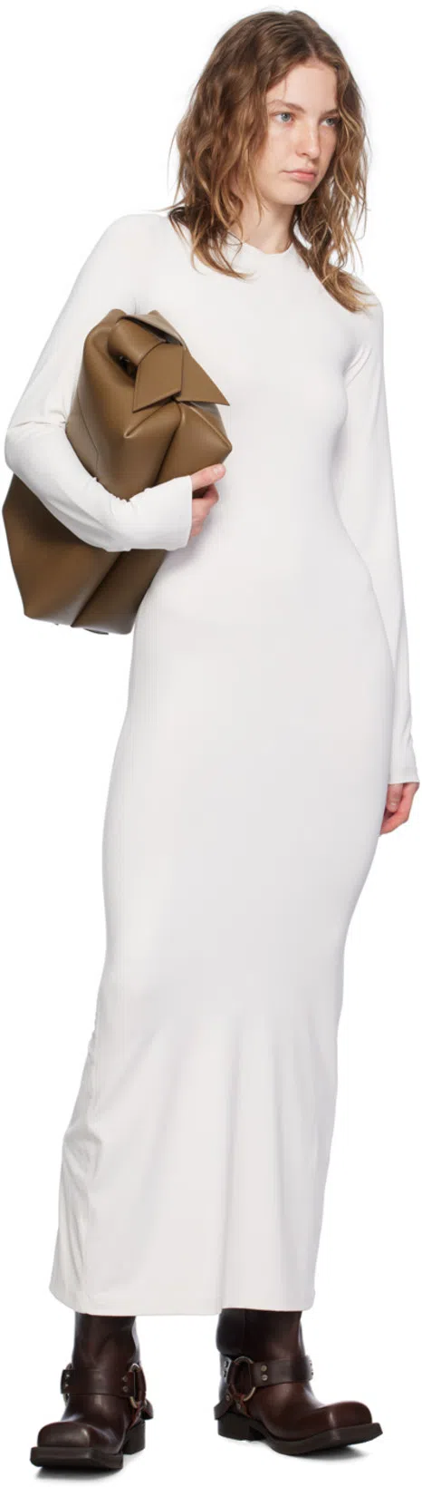 ACNE STUDIOS Long Sleeve Maxi Dress In Aeg Off White