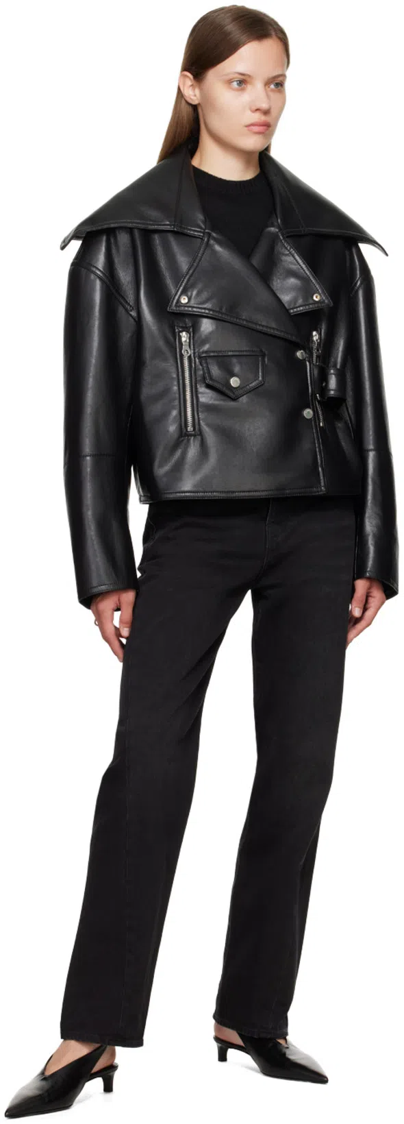 TOTÊME Straight Cropped Jeans In Black