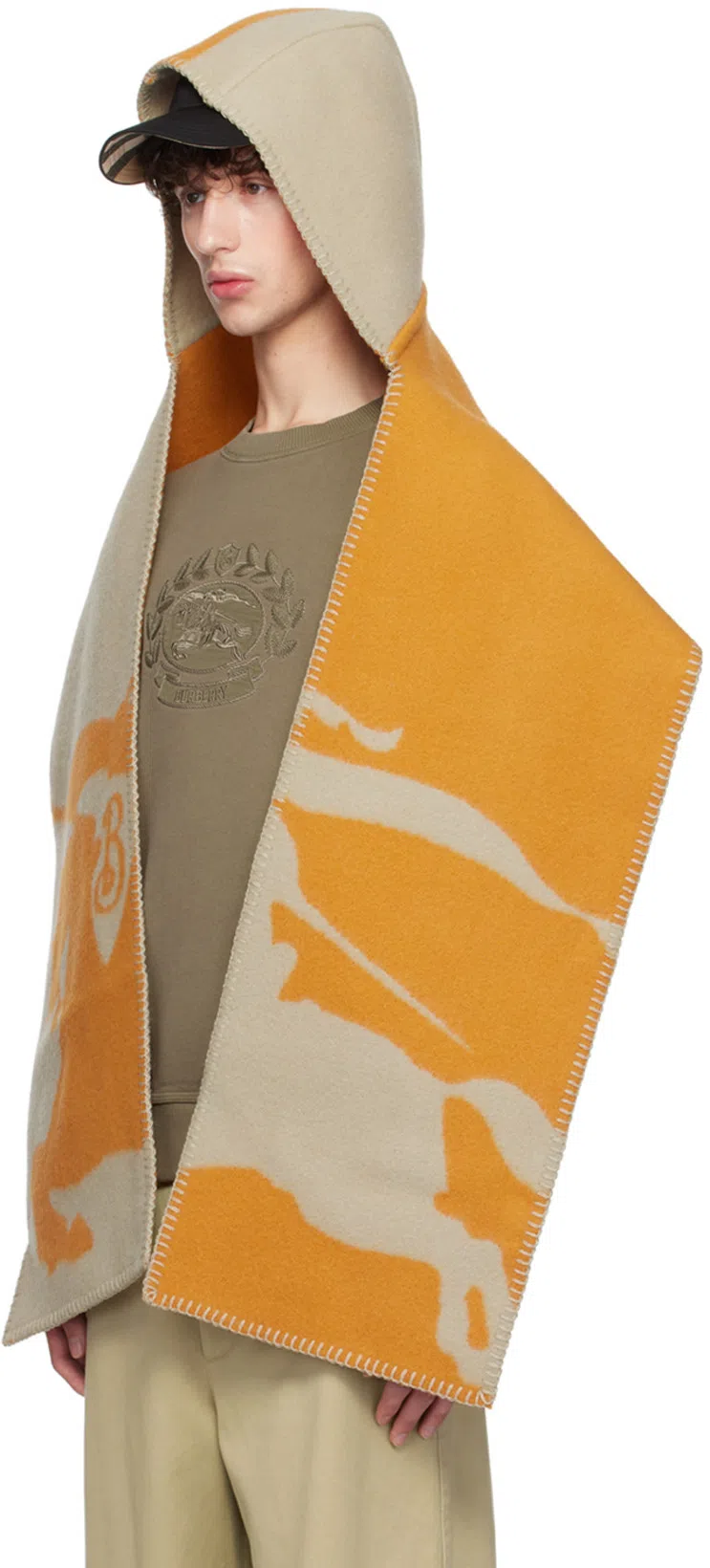 BURBERRY Double-breasted Silk Blend Trench Coat In Black