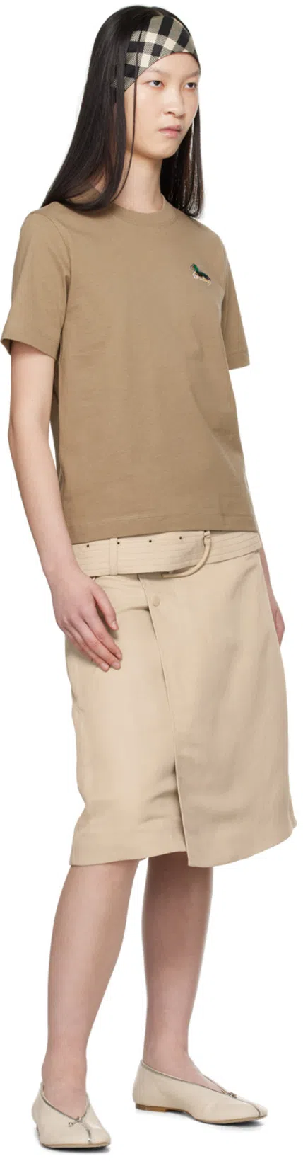 BURBERRY Sadler Zip Ballerinas In Neutral