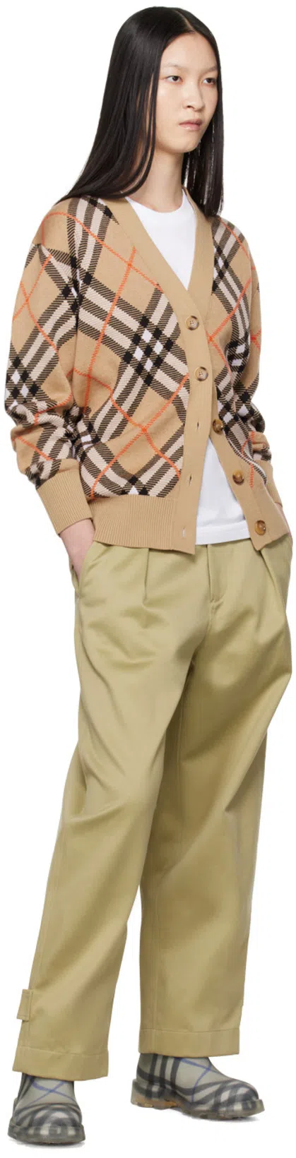 BURBERRY Women White T-shirt With Vintage Check Motif On The Sleeves In Cotton Woman