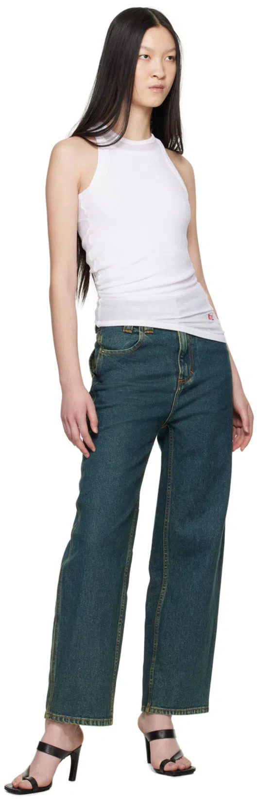 DRIES VAN NOTEN Black Thong Heeled Sandals In 900 Black