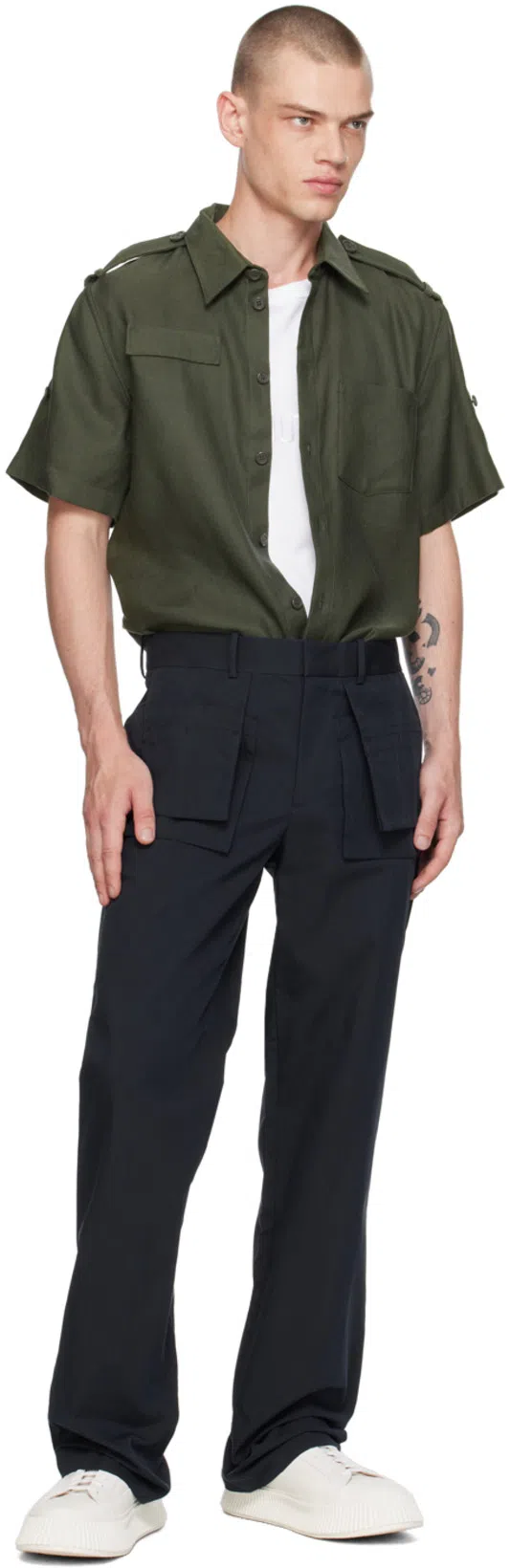 JIL SANDER White Low-top Platform Sneakers In 102 Neve