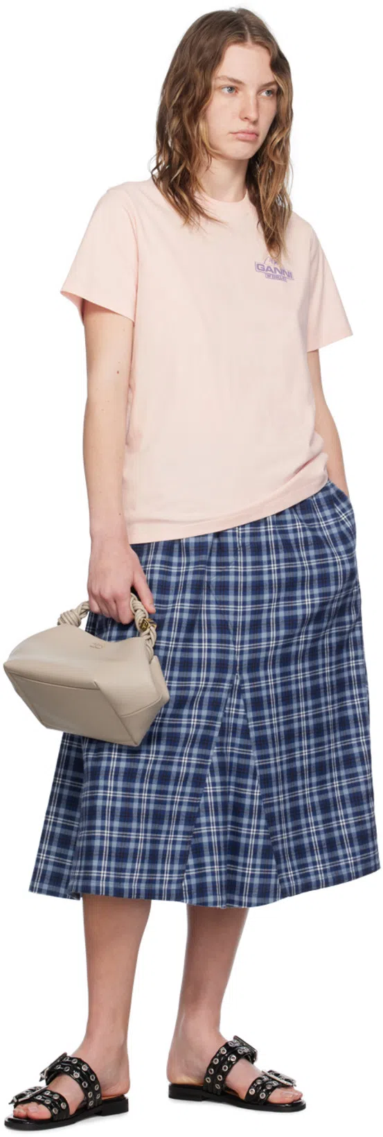 GANNI 5mm Feminine Buckle Strap Sandals In Black