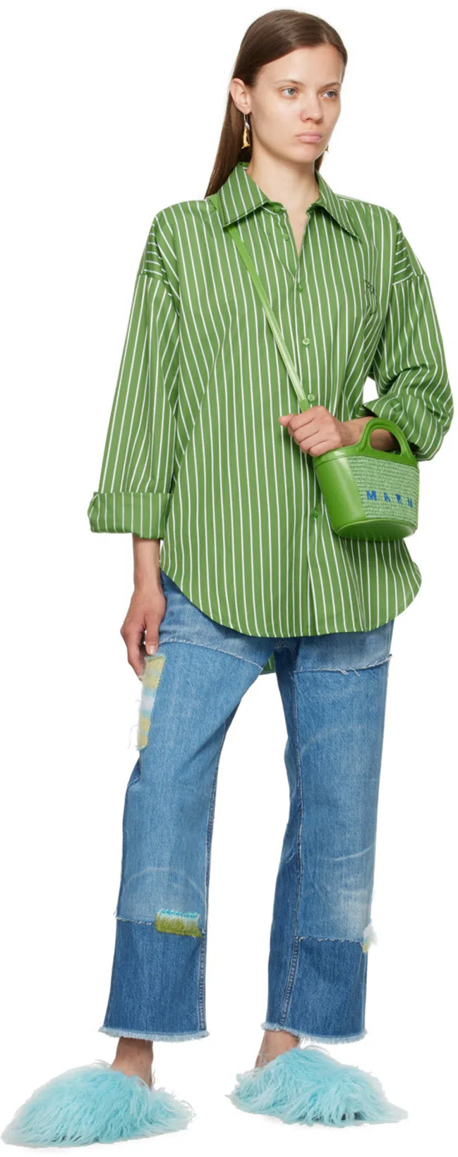 MARNI Blue Patch Jeans In Sdb50 Iris Blue