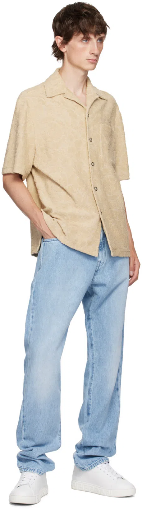 VERSACE White Leather Sneakers