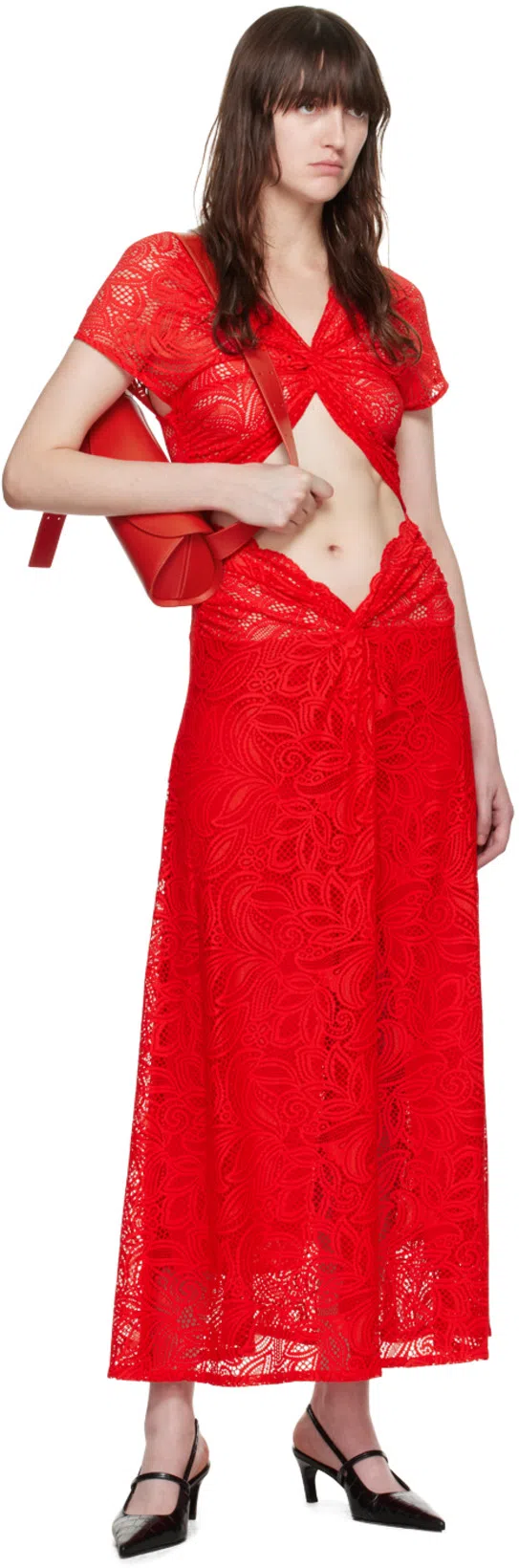 TOTÊME Toteme Croc-embossed Leather Slingback Pump In Black