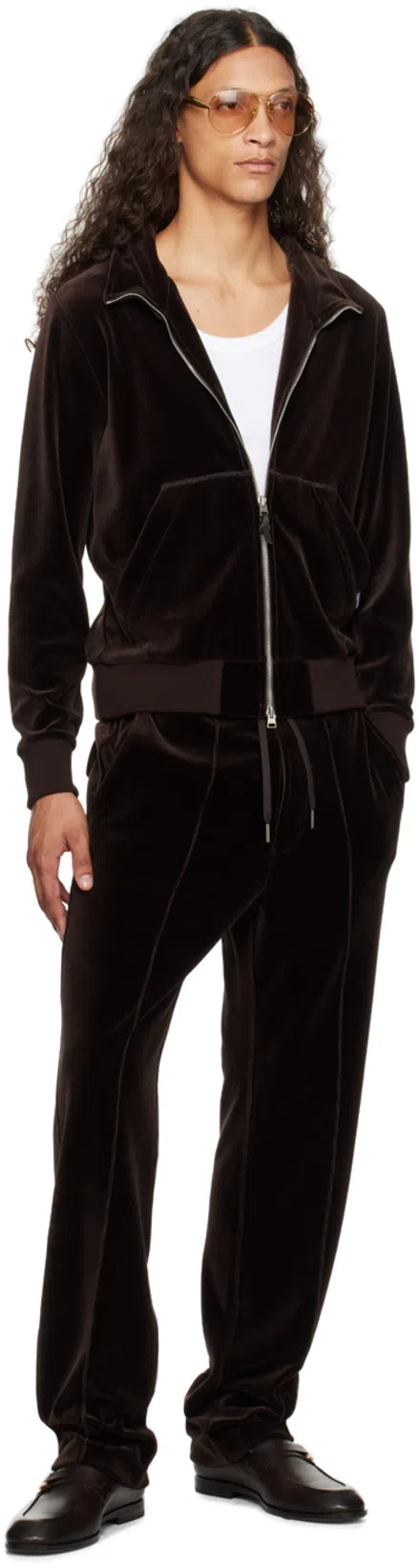TOM FORD Brown Pinched Seam Sweatpants In Deep Brown