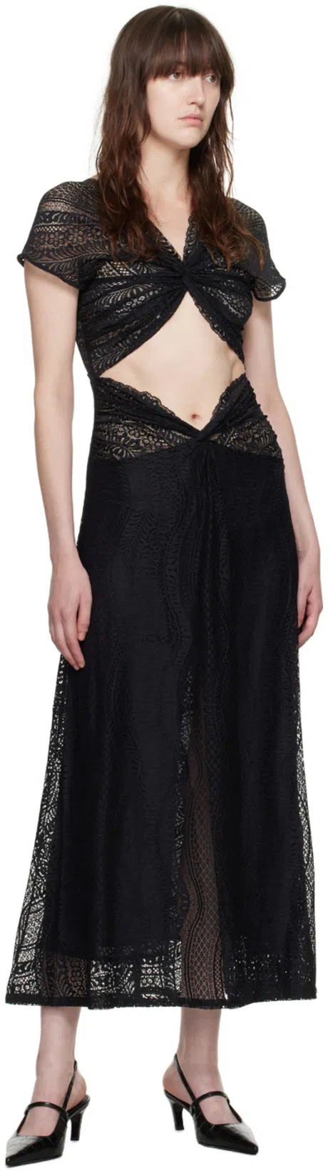 TOTÊME Toteme Croc-embossed Leather Slingback Pump In Black