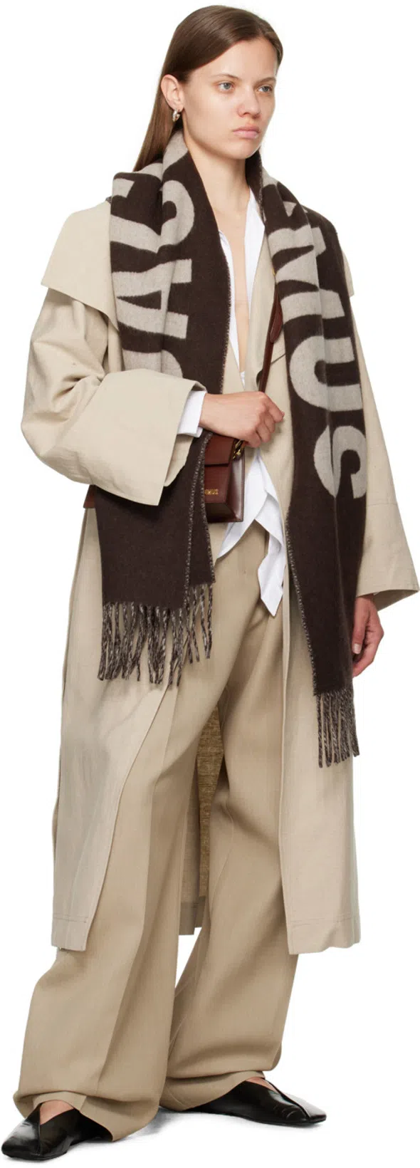 JIL SANDER Black Leather Ballet Flats