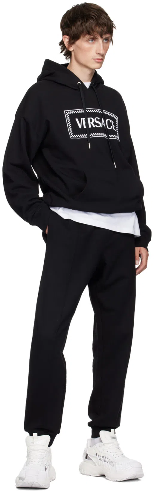 VERSACE Man Sweatshirt Black Size L Cotton