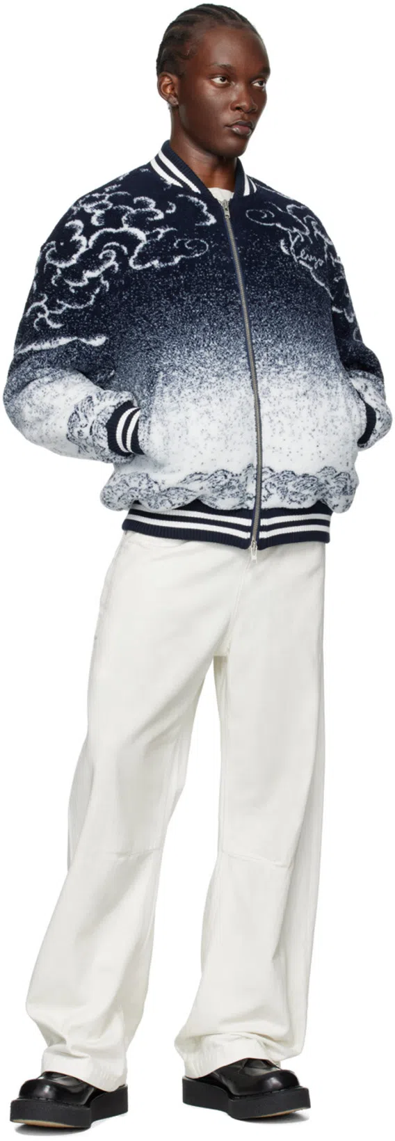 KENZO Cloud Tiger Bomber Jacket In Blue