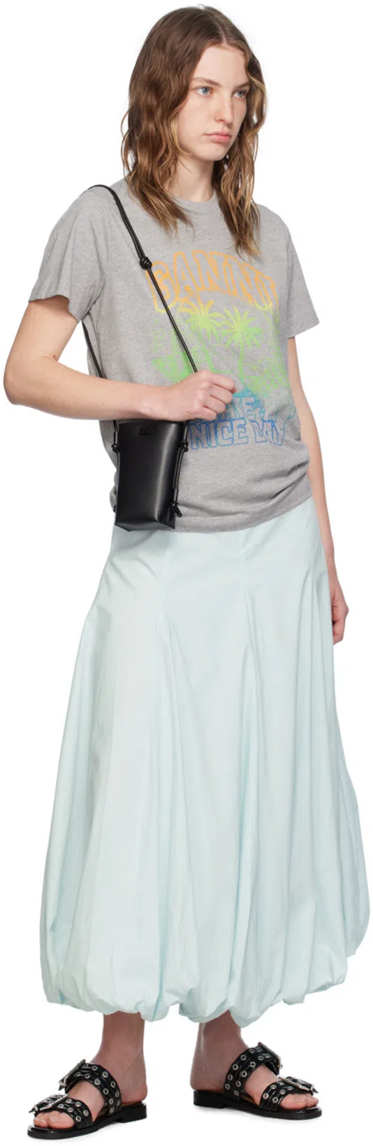 GANNI 5mm Feminine Buckle Strap Sandals In Black