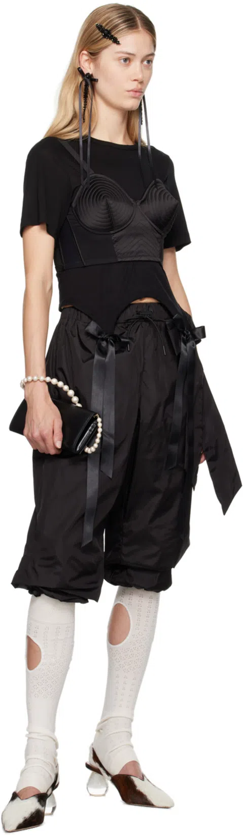 JEAN PAUL GAULTIER Conical Corset Cropped Top In Black