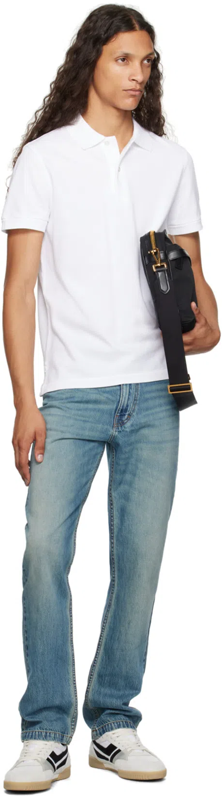 TOM FORD Towelling Polo In Neutral