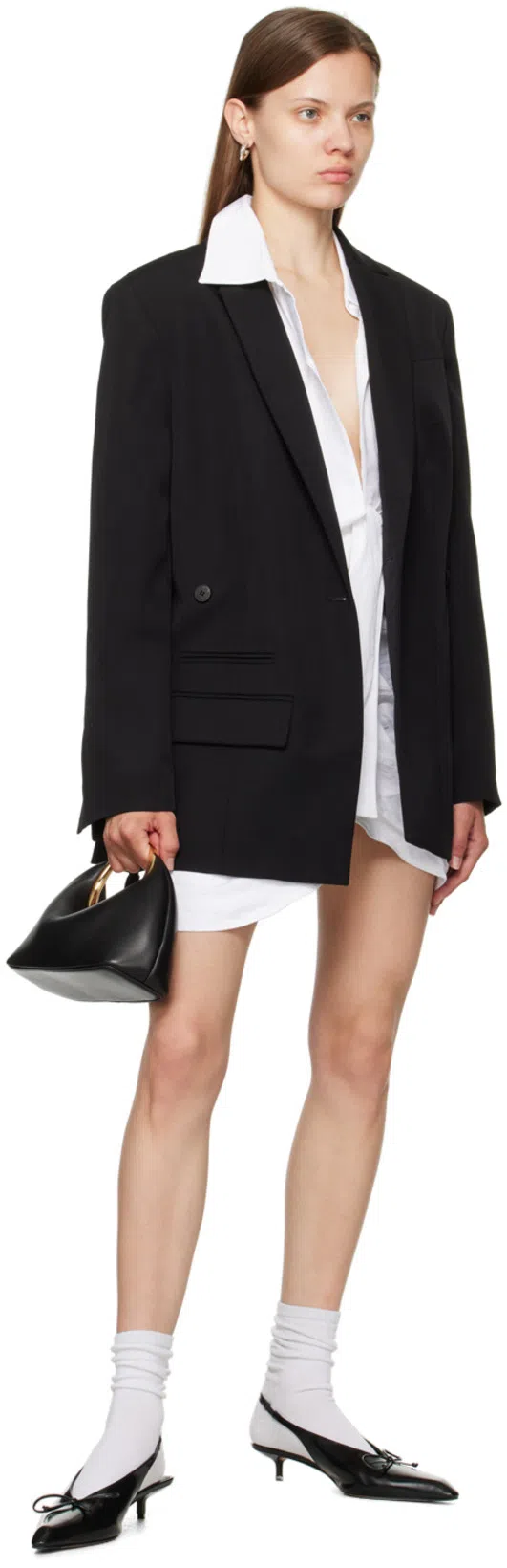 JACQUEMUS The Calino Small Leather Clutch In Black