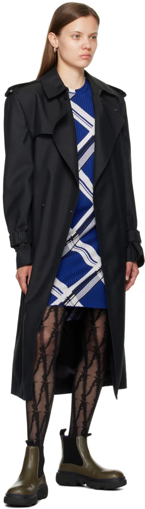 BURBERRY Women Check Motif Silk Dress In Multi