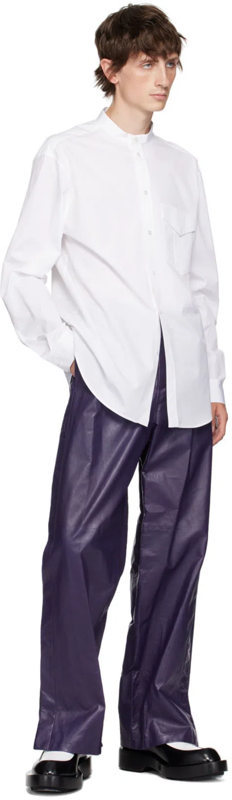 JIL SANDER Band-collar Poplin Shirt In White