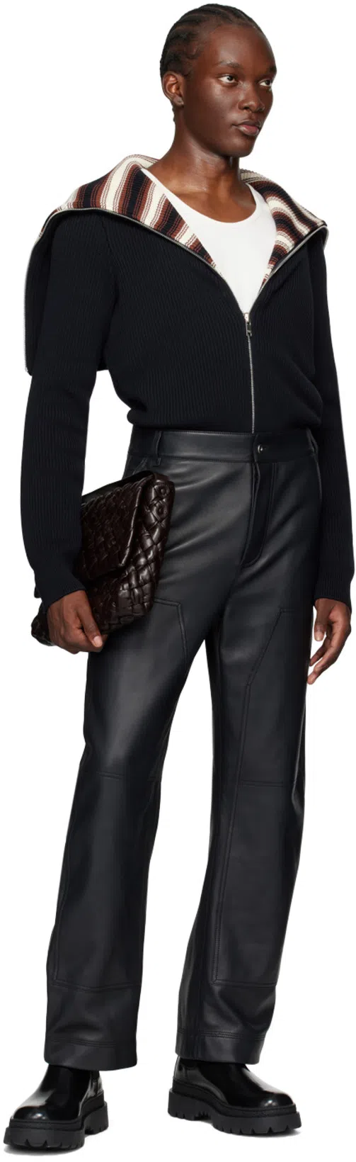 BOTTEGA VENETA Brown Rumple Messenger Bag In 2145-fondant-silver