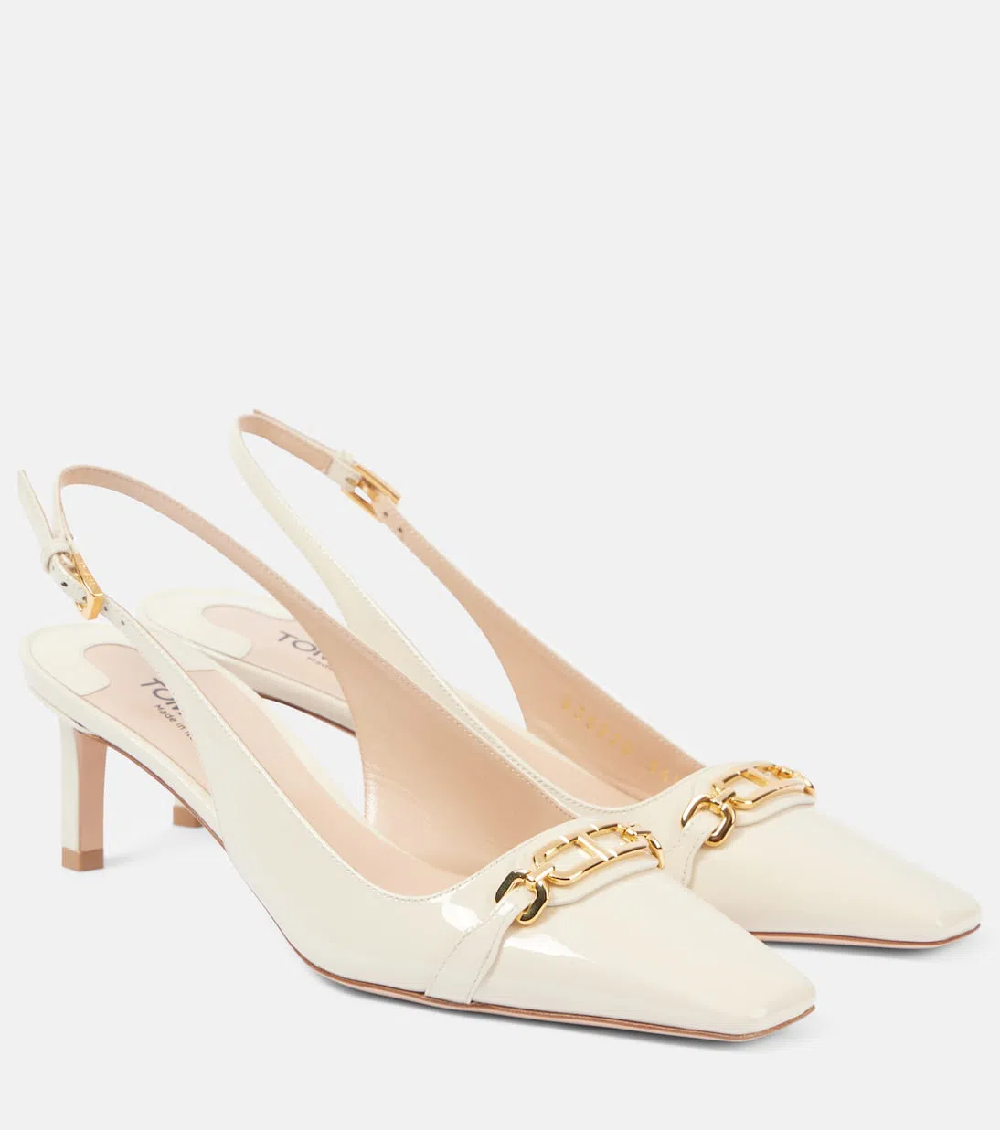TOM FORD 85mm Patent Leather Slingbacks In Beige