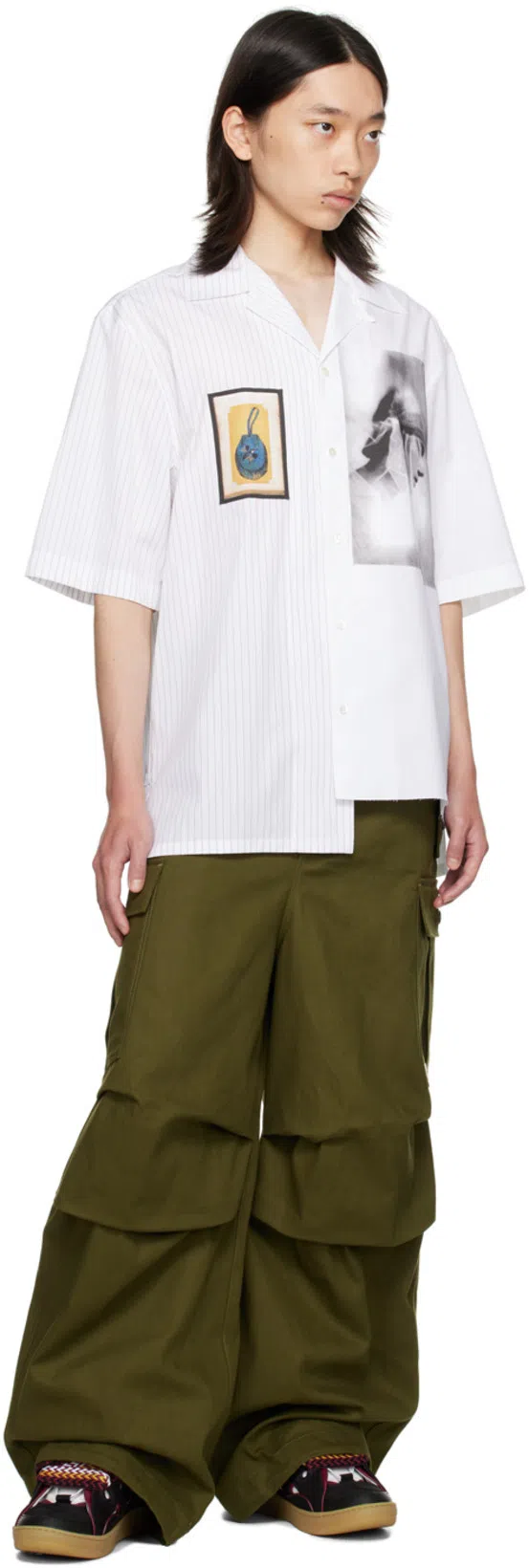 MARNI Wide-leg Cargo Pants In Green