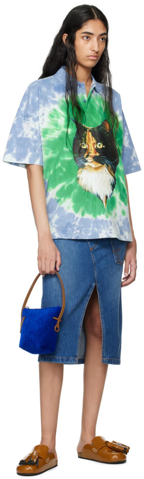 JW ANDERSON J. W. Anderson Denim Skirt With Slit In Blue