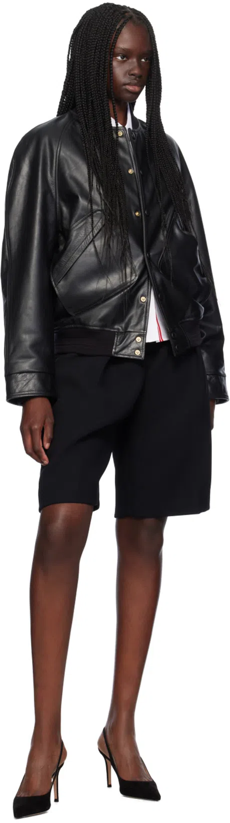 JACQUEMUS Bermuda Pleated Shorts In Black