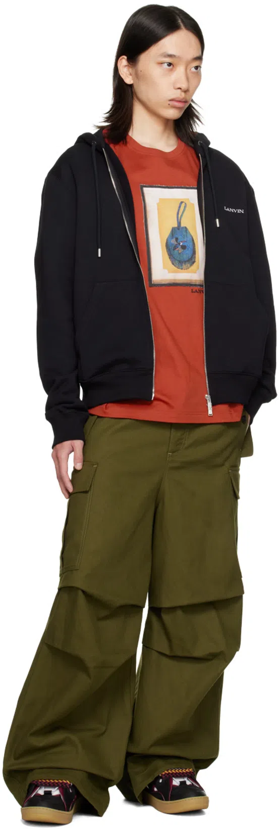 MARNI Wide-leg Cargo Pants In Green