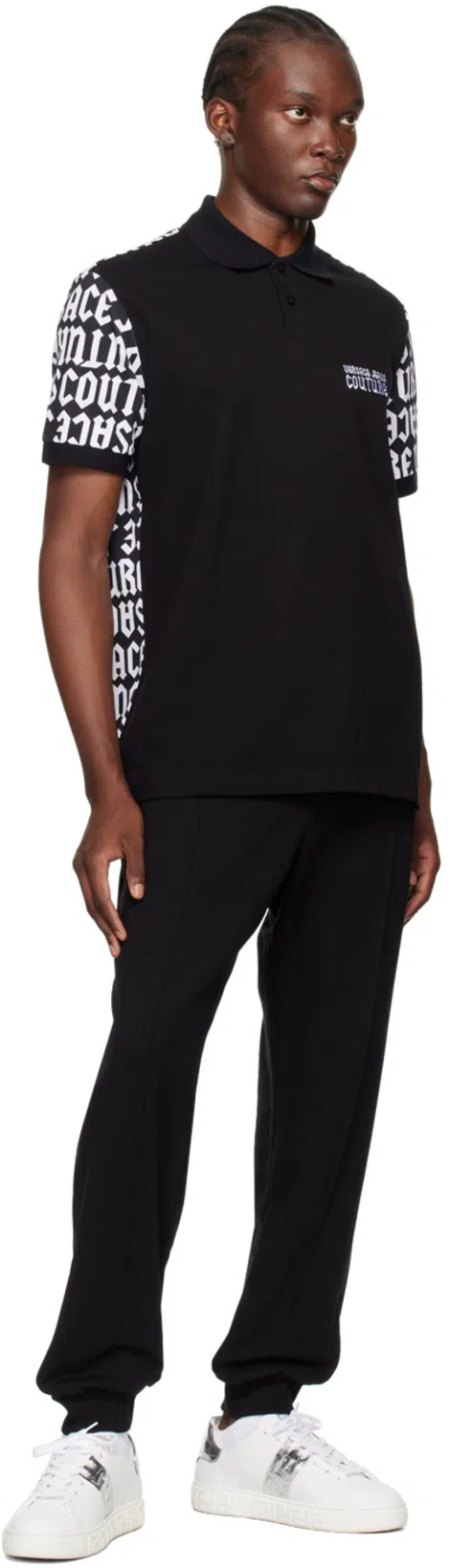 VERSACE Embroidered Greek Pattern Sneakers In White