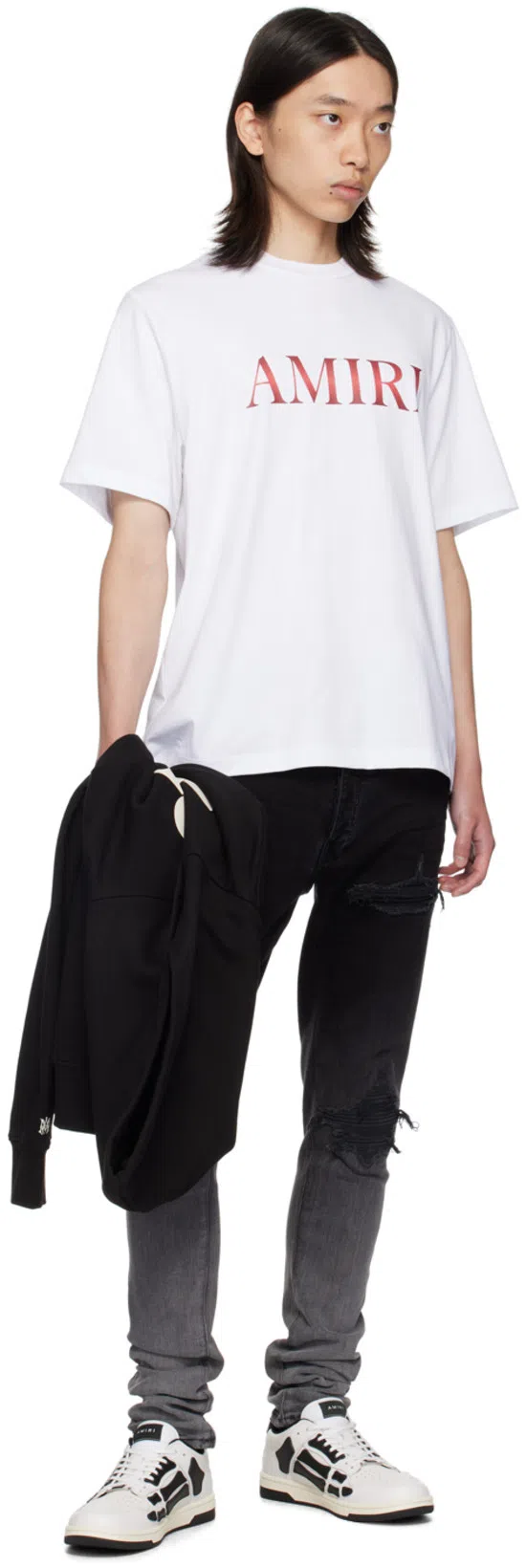 AMIRI Distressed Slim Fit Jeans In Black