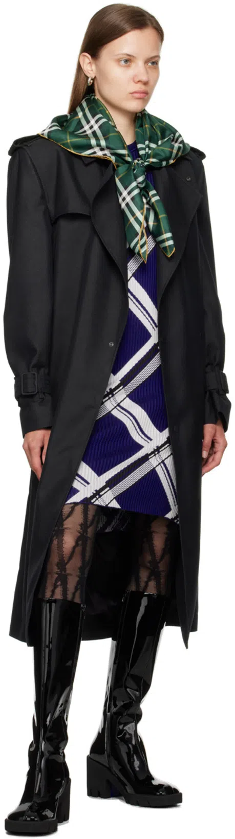 BURBERRY Women Check Motif Silk Dress In Multi