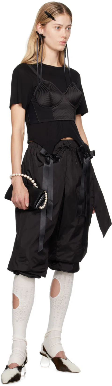 JEAN PAUL GAULTIER Conical Corset Cropped Top In Black