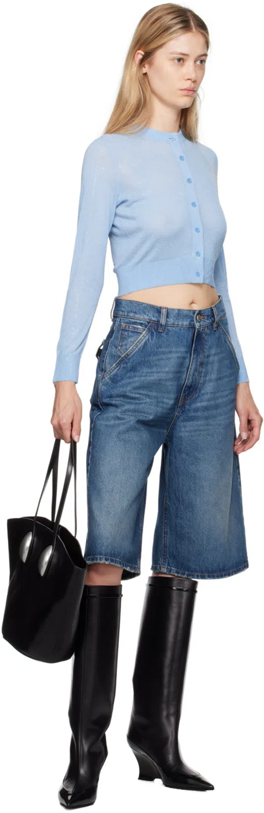 GIVENCHY Wedge Heel Raven Leather Boots 9cm In Black