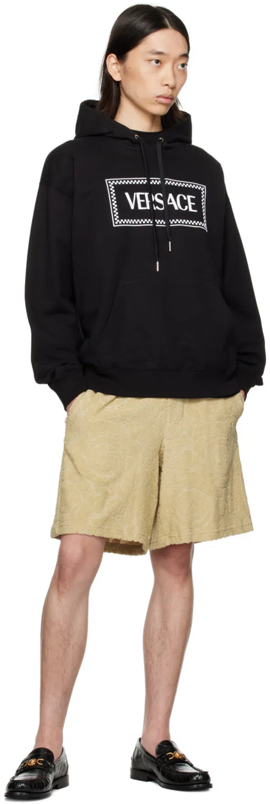 VERSACE Man Sweatshirt Black Size L Cotton