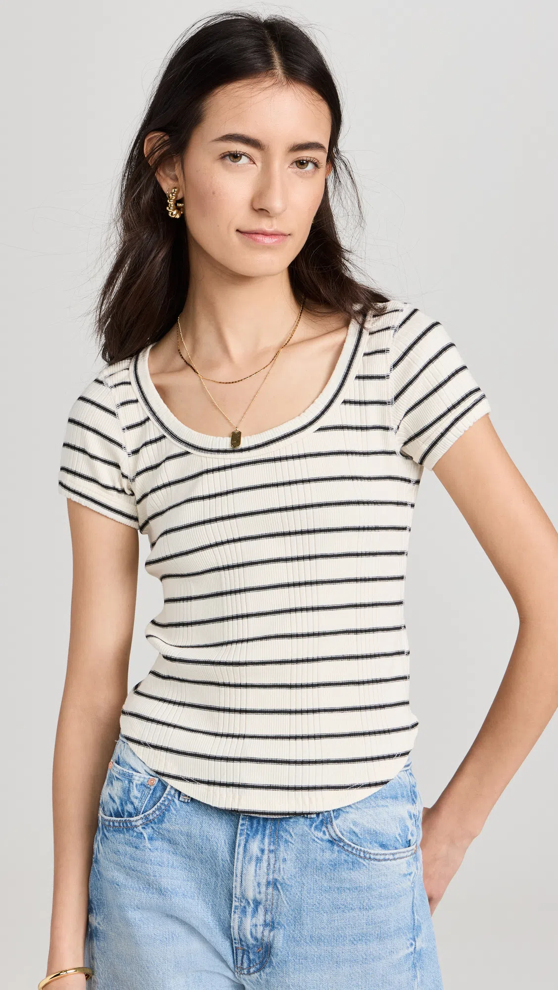 REFORMATION Womens Fior Di Latte Dusk Boat-neck Stretch Organic-cotton Top In White