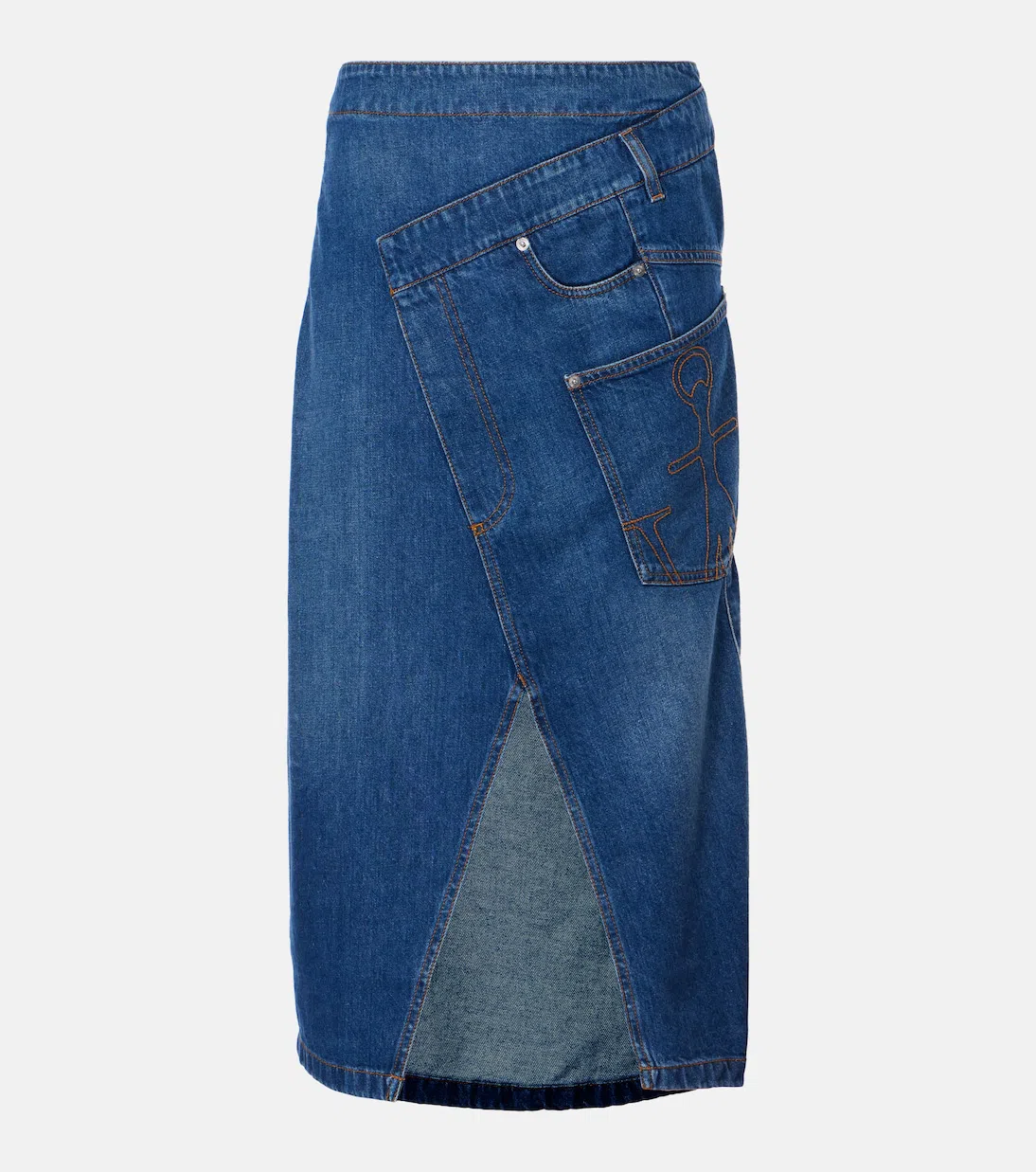 JW ANDERSON J. W. Anderson Denim Skirt With Slit In Blue