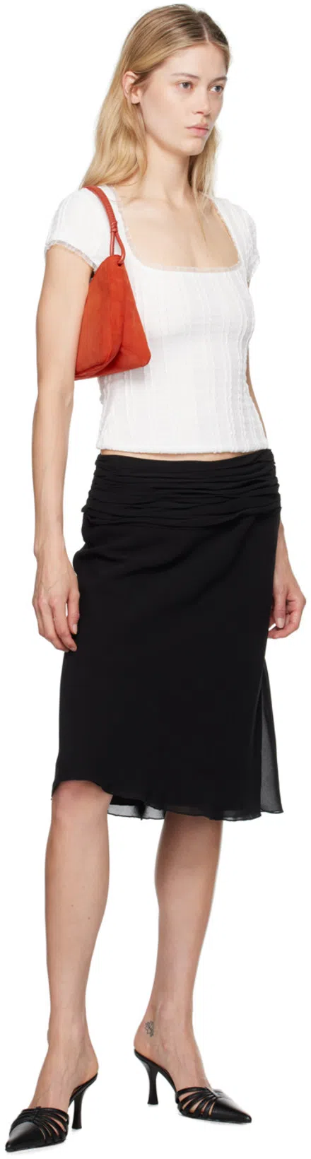 PARIS TEXAS Black Leather Mule Nadia In Blue