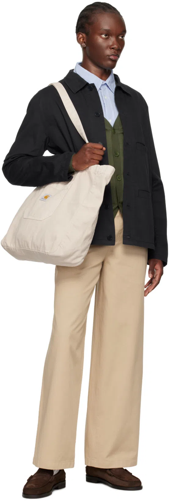 ACNE STUDIOS Twill Trousers In Khaki Beige