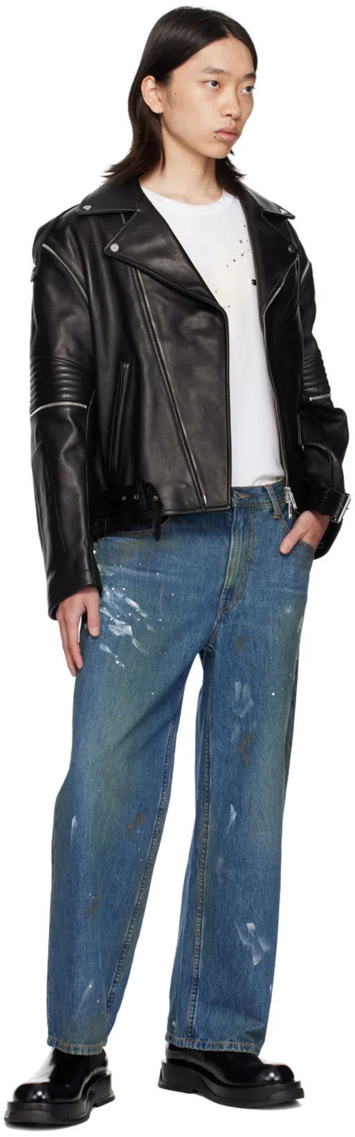 HELMUT LANG Relaxed-fit T-shirt With Unique Splatter Print In Neutral