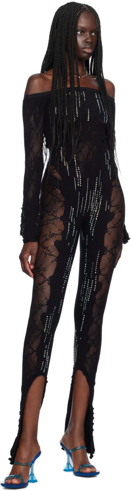 AMINA MUADDI Brito Slipper Open-toed Heels Sandals In Blue