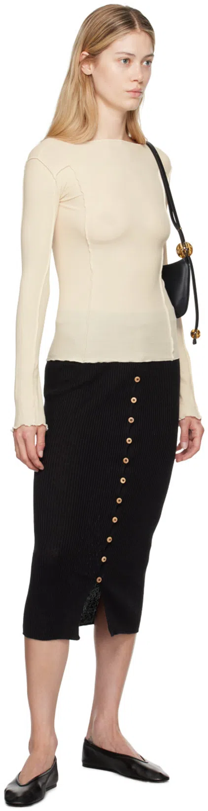 JACQUEMUS Le Bisou Perle Smooth Leather Bag In Black