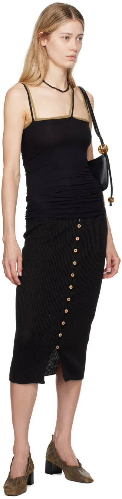 JACQUEMUS Le Bisou Perle Smooth Leather Bag In Black