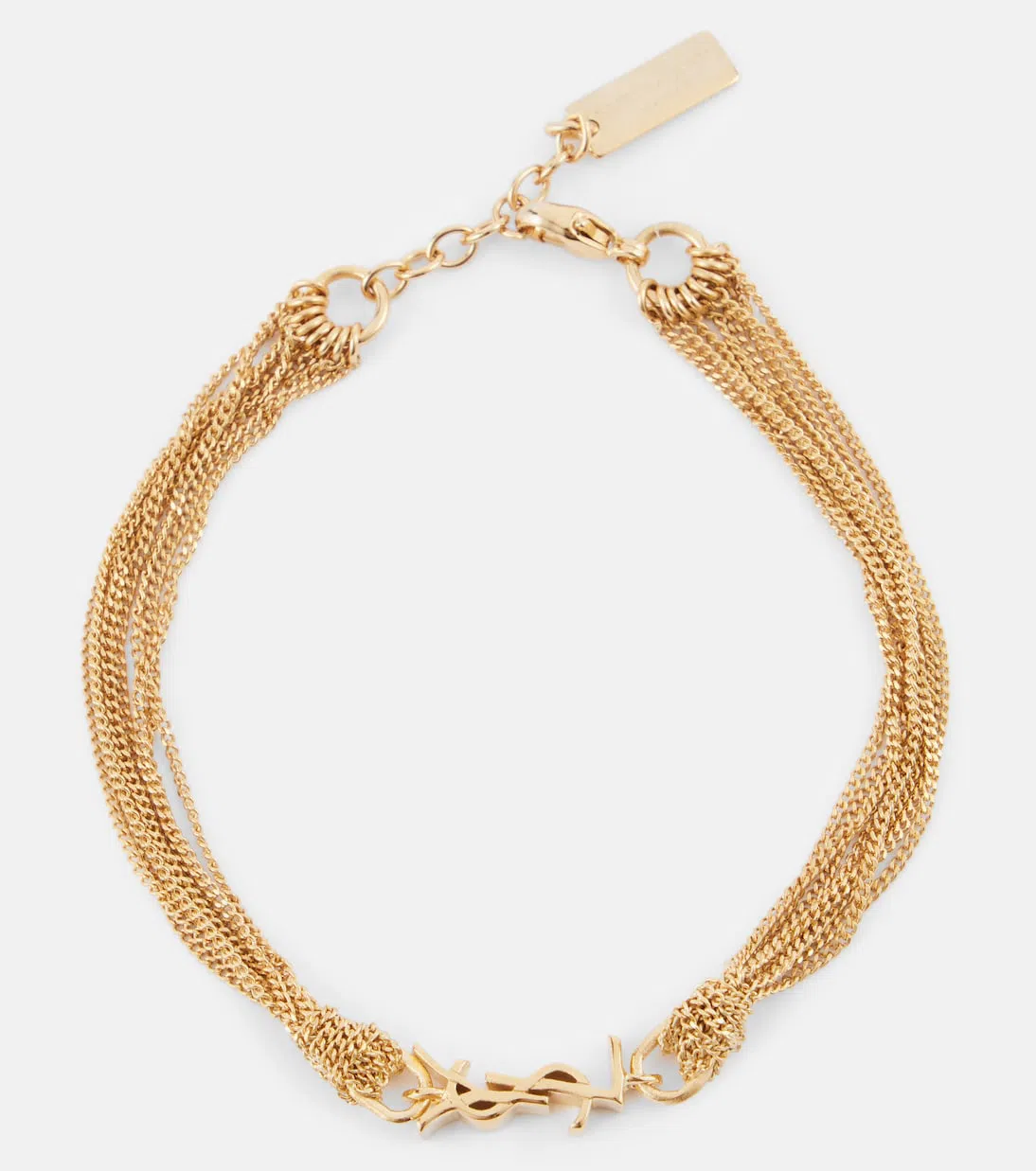 SAINT LAURENT Cassandre Metal Tassel Bracelet In Metallic