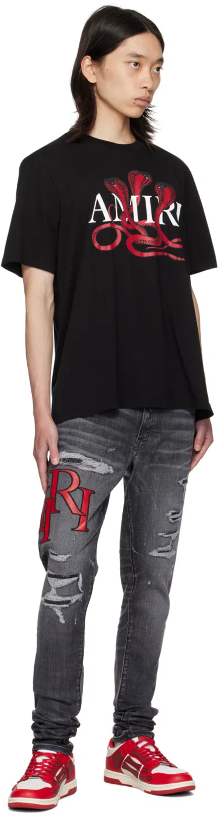 AMIRI Low Top Sneakers Contrast Panels In Red